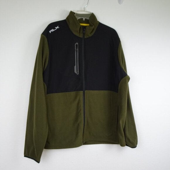 RLX Ralph Lauren Full Zip Jacket Men's Size 2XL Green Black Fleece - Picture 3 of 9
